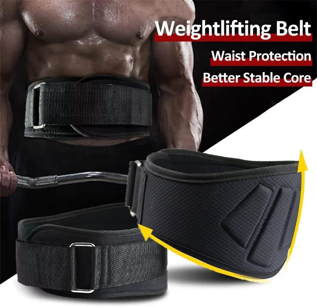 Weightlifting Belt for Men and Women Black Adjustable Gym Training Powerlifting Back Support Belt Black S