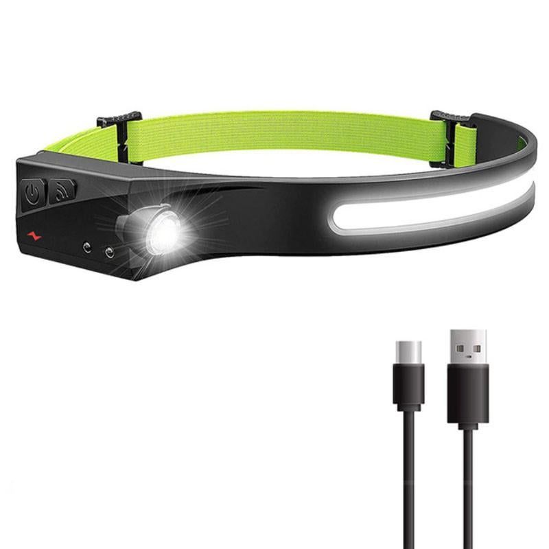 USB Powered Rechargeable Headlamp - Lightweight LED Head Torch for Camping, Hiking & Nighttime Outdoor Use