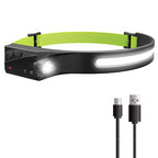 USB Powered Rechargeable Headlamp - Lightweight LED Head Torch for Camping, Hiking & Nighttime Outdoor Use