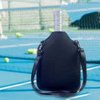 Neoprene Tennis & Pickleball Paddle Bag Lightweight Protective Carry Case with Shoulder Strap - Black