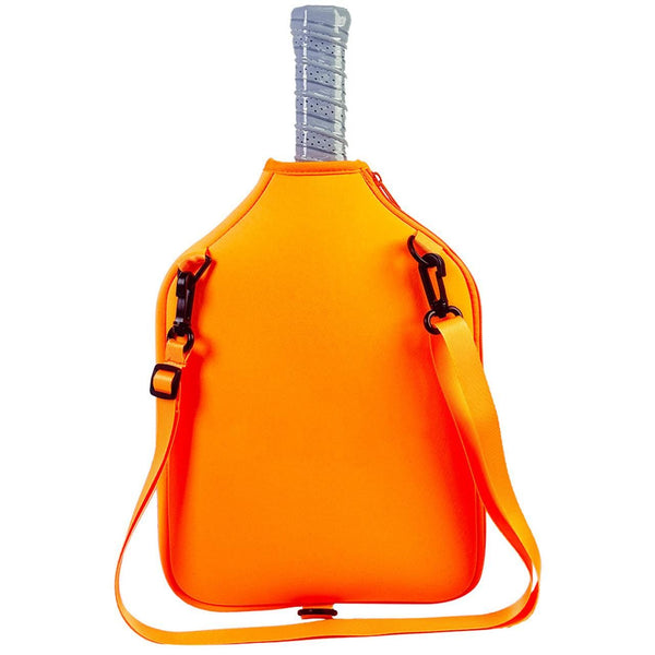 Neoprene Tennis & Pickleball Paddle Bag Lightweight Protective Carry Case with Shoulder Strap - Orange