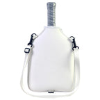 Neoprene Tennis & Pickleball Paddle Bag Lightweight Protective Carry Case with Shoulder Strap - White