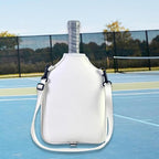 Neoprene Tennis & Pickleball Paddle Bag Lightweight Protective Carry Case with Shoulder Strap - White