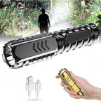 Camping Flashlight Multifunctional Rechargeable Flashlight for Outdoor - Black