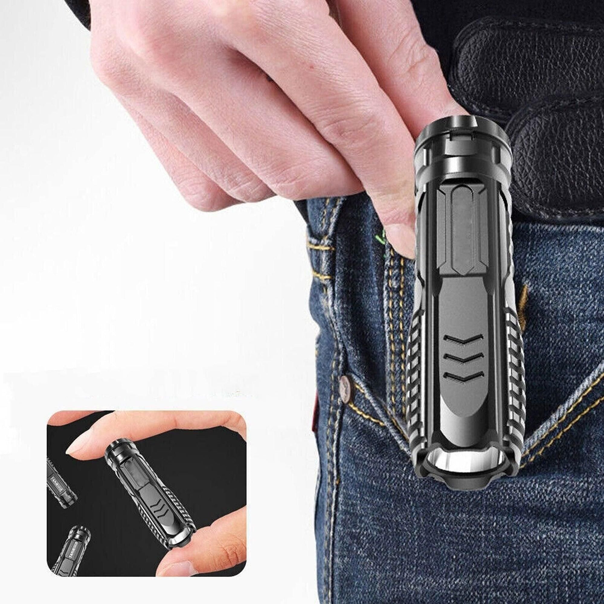 Camping Flashlight Multifunctional Rechargeable Flashlight for Outdoor - Black