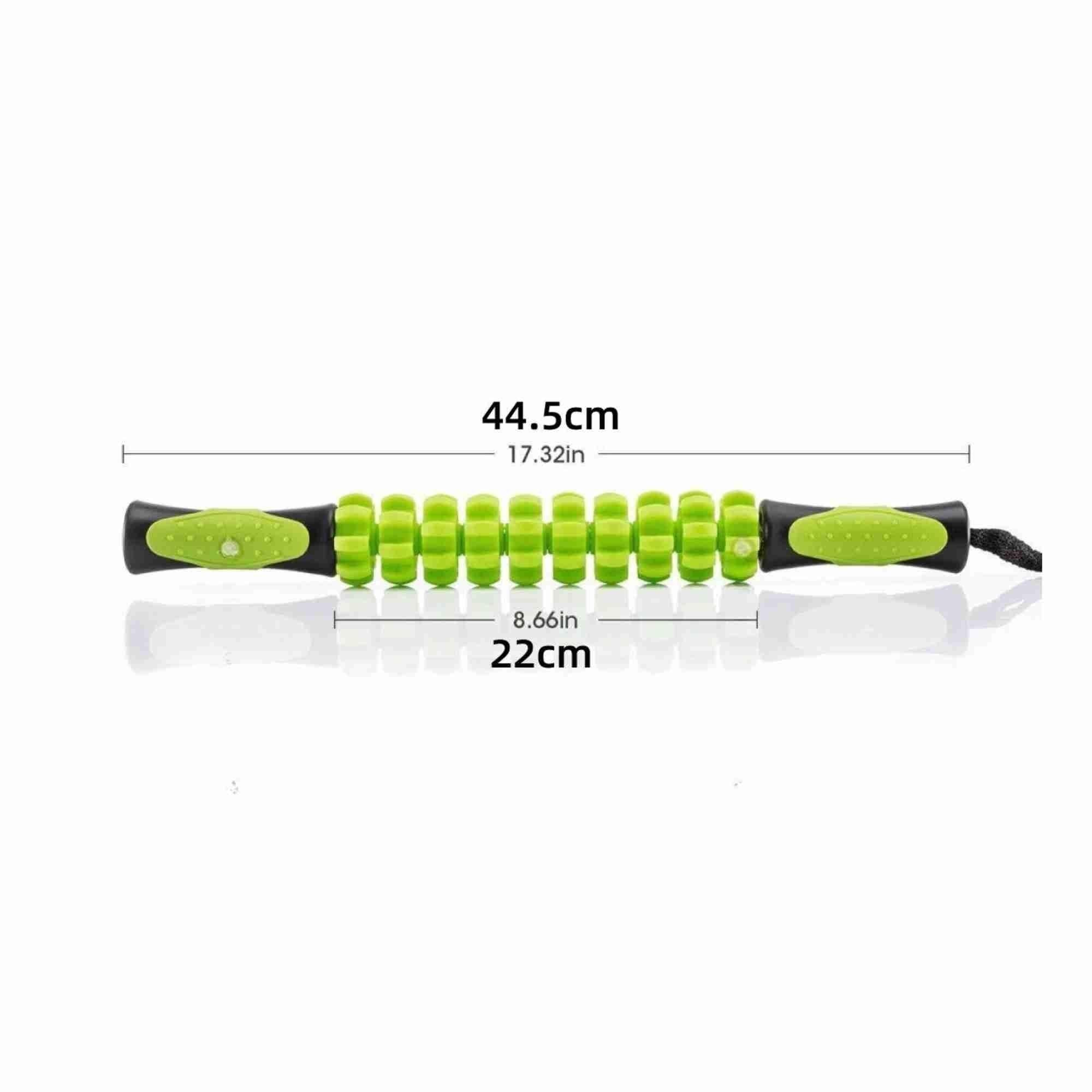 Muscle Massage Roller Stick Deep Tissue Fascia Bar Recovery Fitness Training Gym - Green