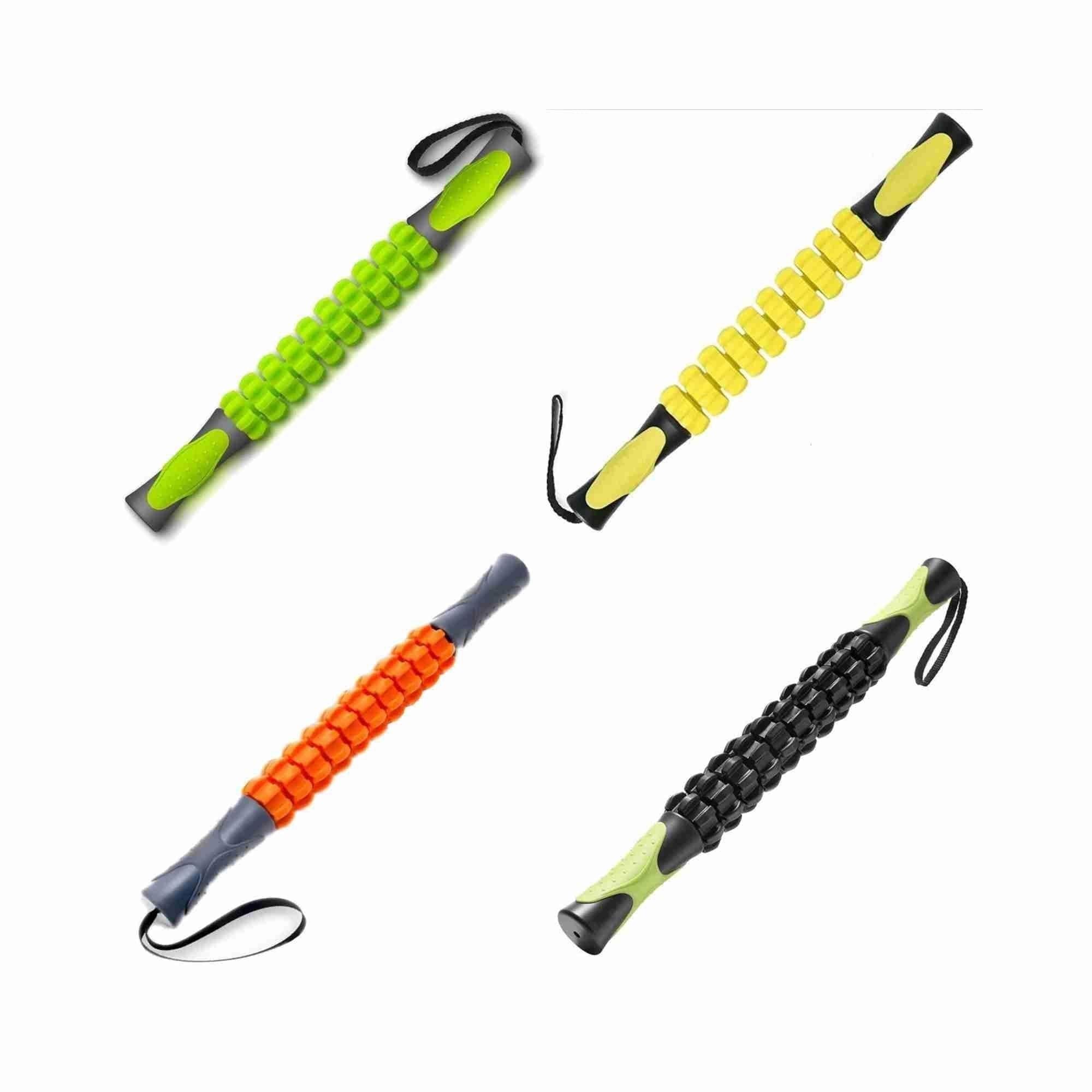 Muscle Massage Roller Stick Deep Tissue Fascia Bar Recovery Fitness Training Gym - Orange