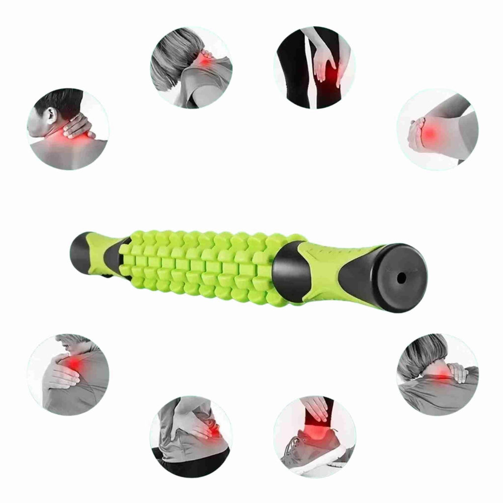Muscle Massage Roller Stick Deep Tissue Fascia Bar Recovery Fitness Training Gym - Yellow
