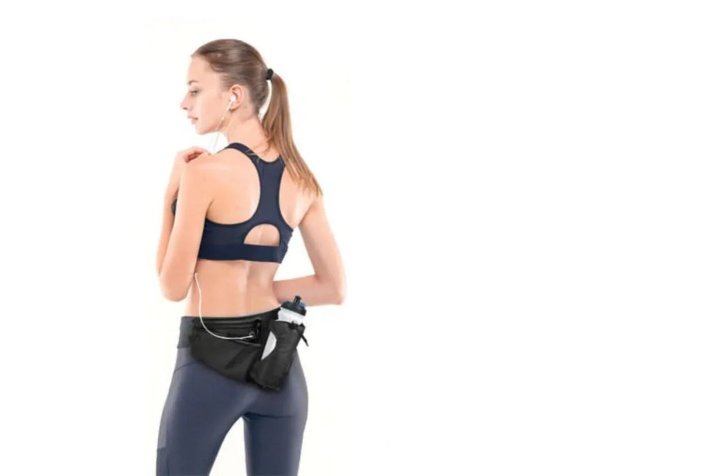 Sport Hydration Belt Bag Portable Breathable Outdoor Running Water Bottle Holder - Black