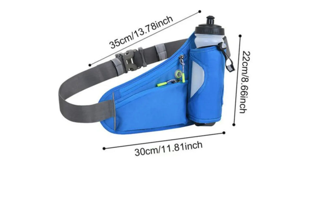 Sport Hydration Belt Bag Portable Breathable Outdoor Running Water Bottle Holder - Black