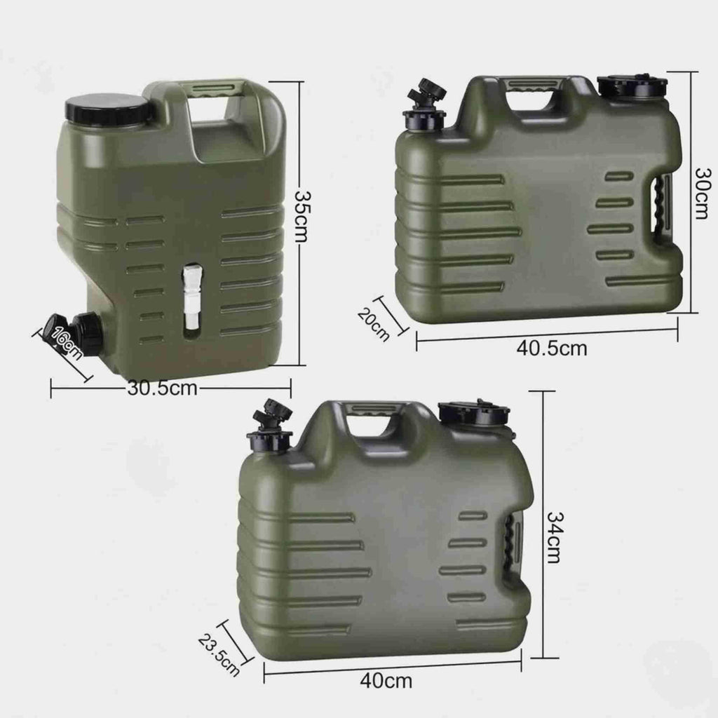 12L 18L 25L Water Container Jerry Can Bucket Camping Outdoor Storage Barrel - 12L Square Drum Vertical
