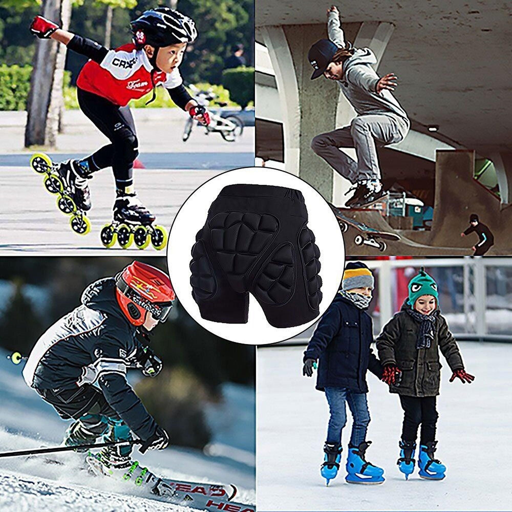 Impact-Resistant Hip Padded Shorts for Skiing and Snowboarding - L