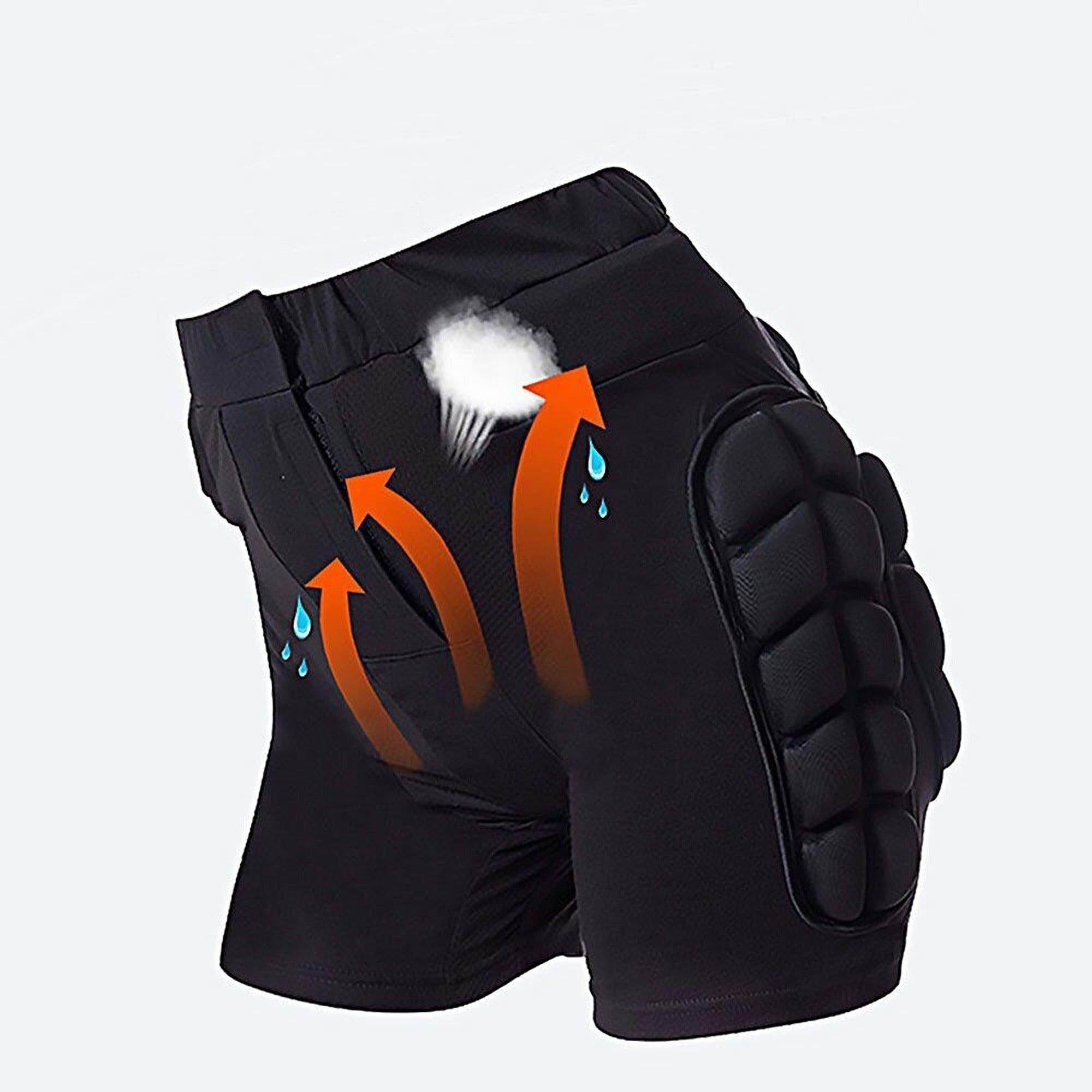 Impact-Resistant Hip Padded Shorts for Skiing and Snowboarding - XL
