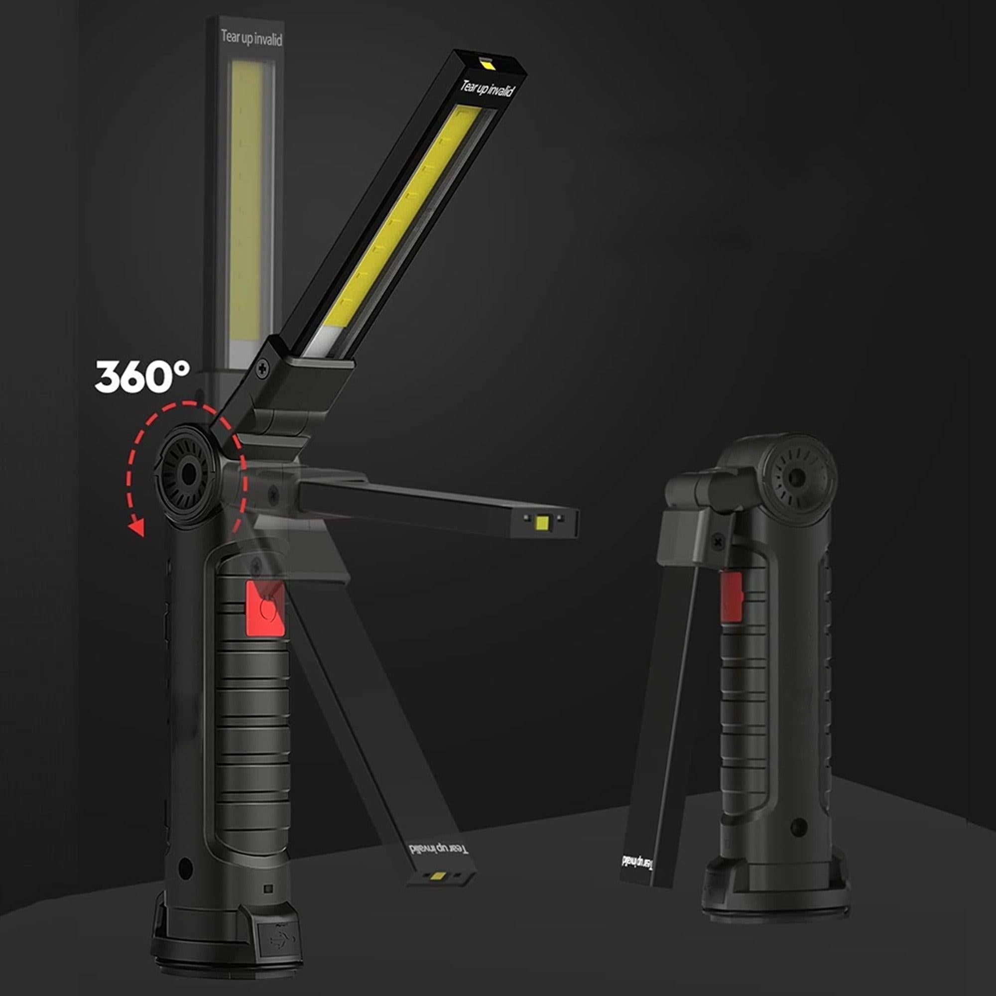 Magnetic COB LED Flashlight Rechargeable Hand Torch Work Light - S