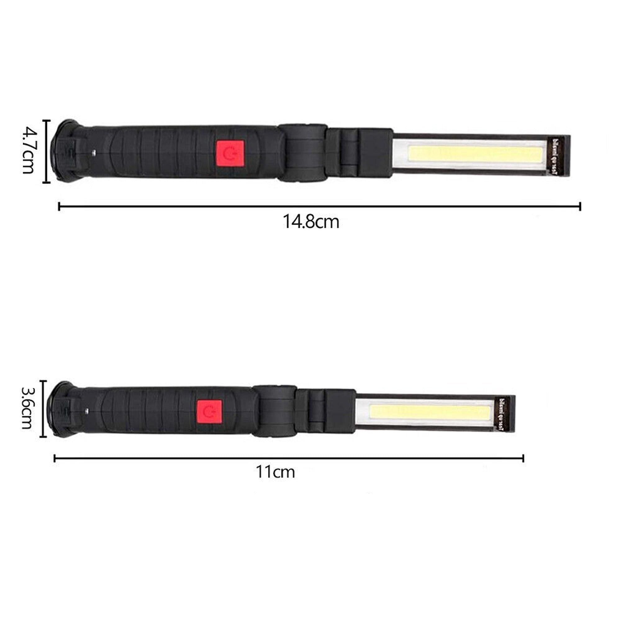 Magnetic COB LED Flashlight Rechargeable Hand Torch Work Light - S