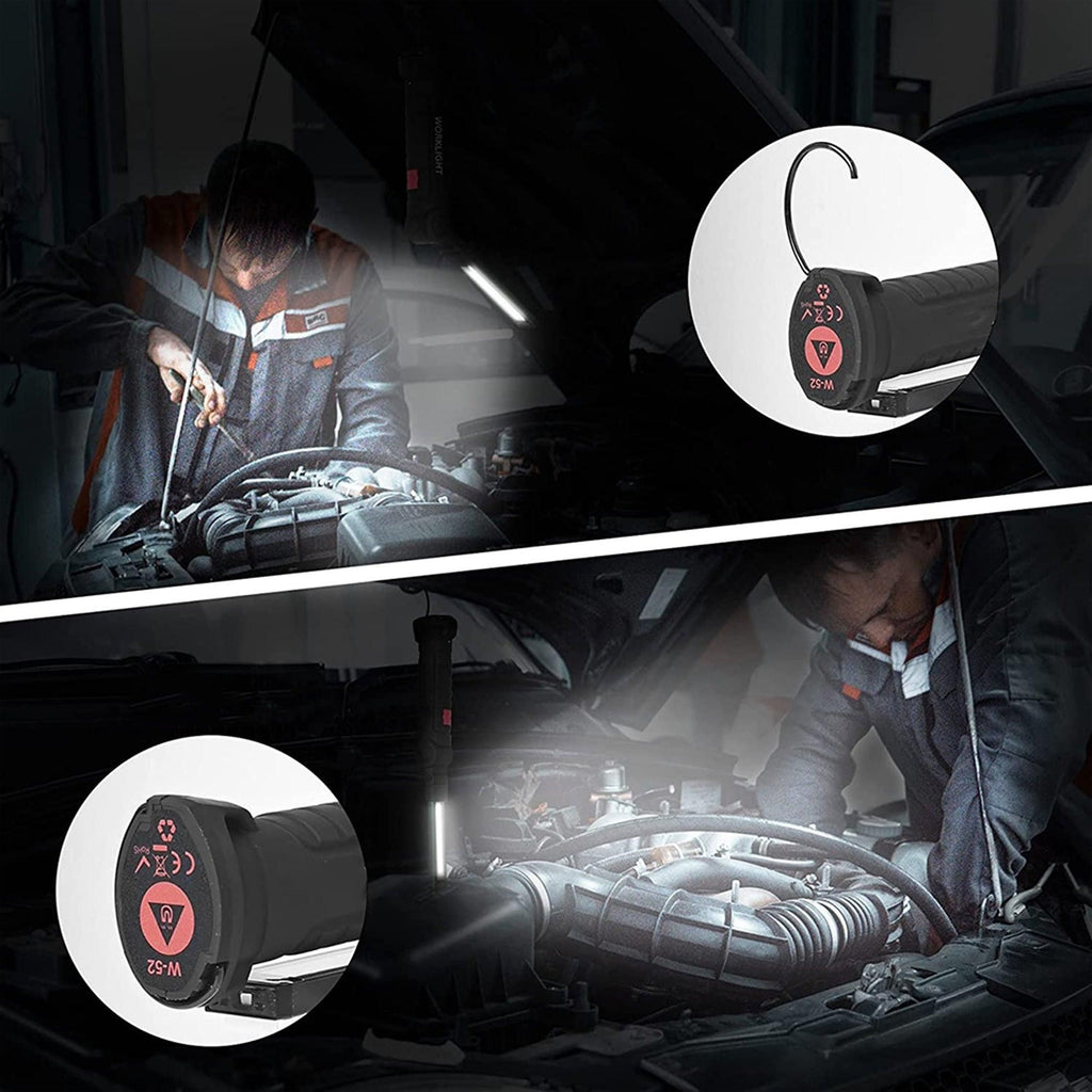 Magnetic COB LED Flashlight Rechargeable Hand Torch Work Light - M