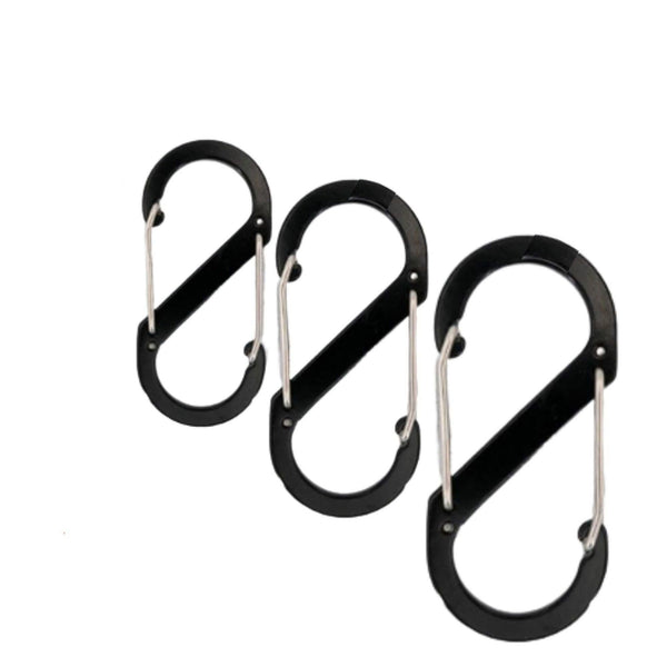 3Pcs Multi-Size Heavy Duty Dual S-Biner Carabiner Hooks
