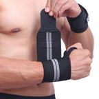 Gym Muscle Support Wrist Straps Weight Lifting Bodybuilding Wraps - Grey