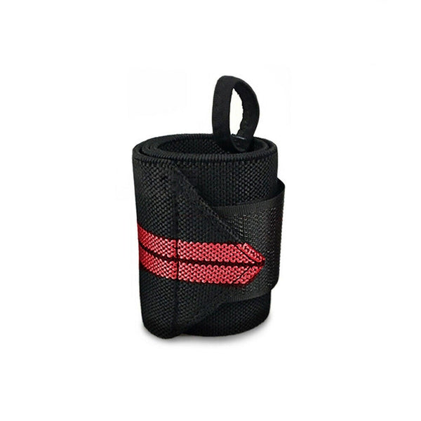 Gym Muscle Support Wrist Straps Weight Lifting Bodybuilding Wraps - Red