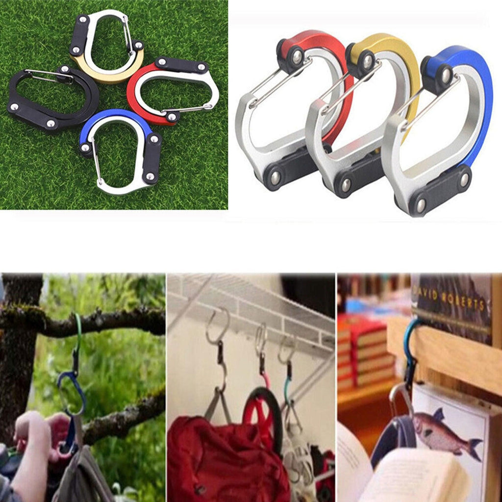 Travel Carabiner Clip Rotating Buckle Fastener for Luggage - Gold