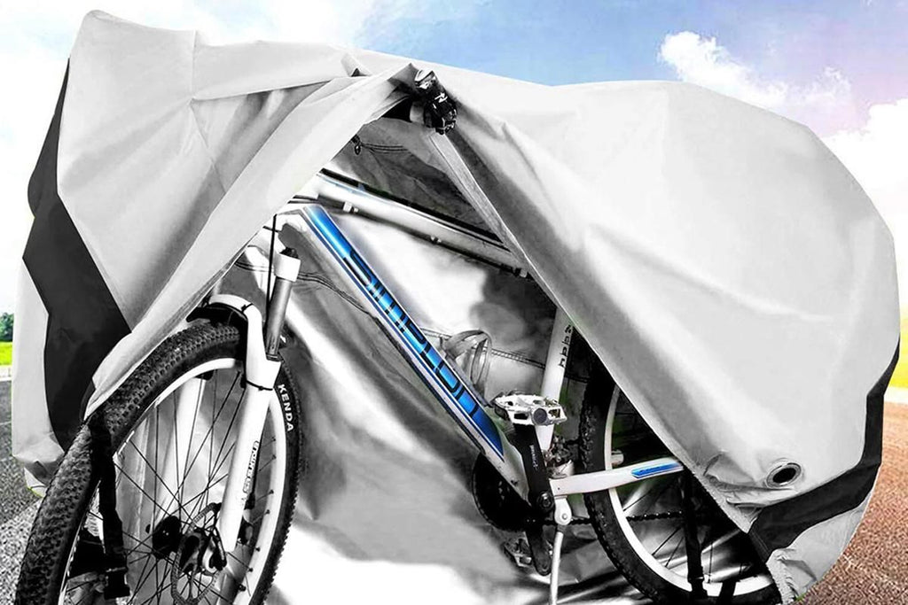 210D Waterproof Bike Cover with Lock Hole for Outdoor Storage - L