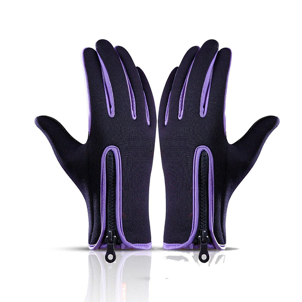 Touch Screen Snow Cycling Hand Gloves - Purple M
