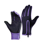 Touch Screen Snow Cycling Hand Gloves - Purple L