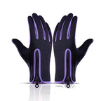Touch Screen Snow Cycling Hand Gloves - Purple L