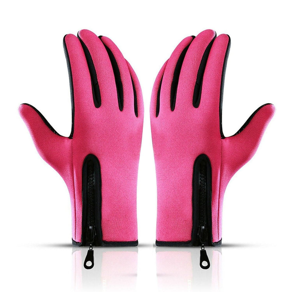 Touch Screen Snow Cycling Hand Gloves - Pink M