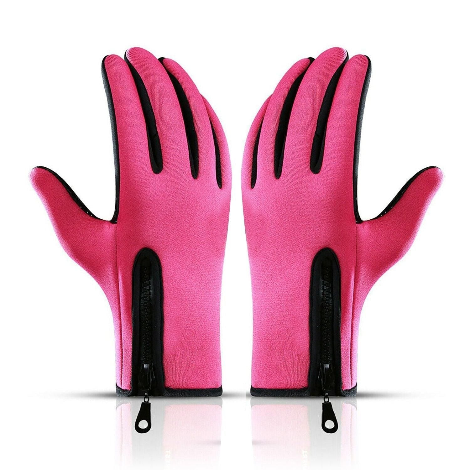 Touch Screen Snow Cycling Hand Gloves - Pink M
