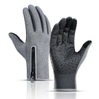 Touch Screen Snow Cycling Hand Gloves - Grey M