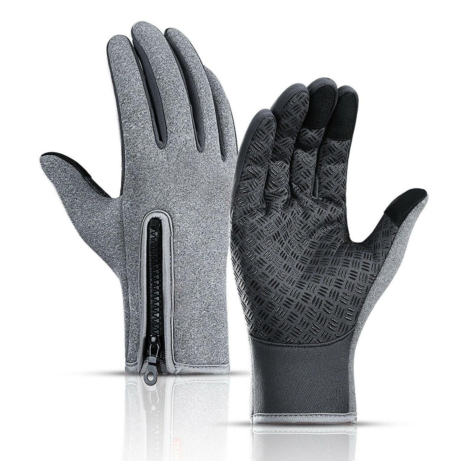 Touch Screen Snow Cycling Hand Gloves - Grey L