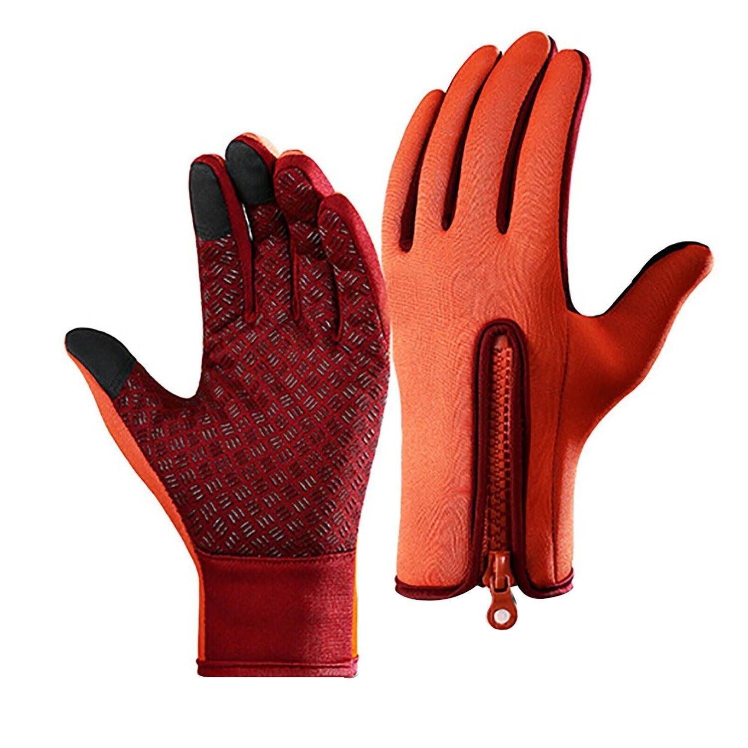 Touch Screen Snow Cycling Hand Gloves - Orange S