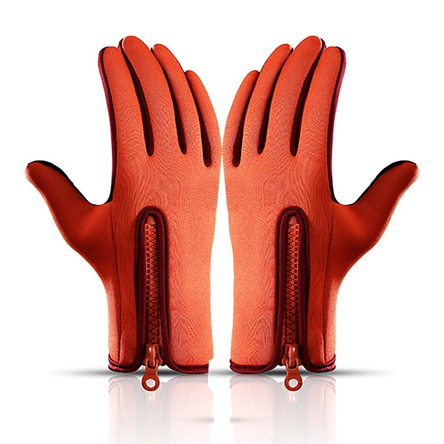 Touch Screen Snow Cycling Hand Gloves - Orange M