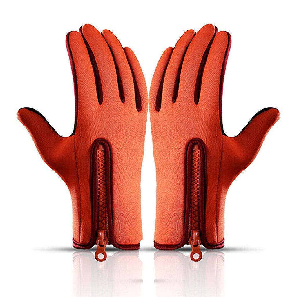 Touch Screen Snow Cycling Hand Gloves - Orange XL