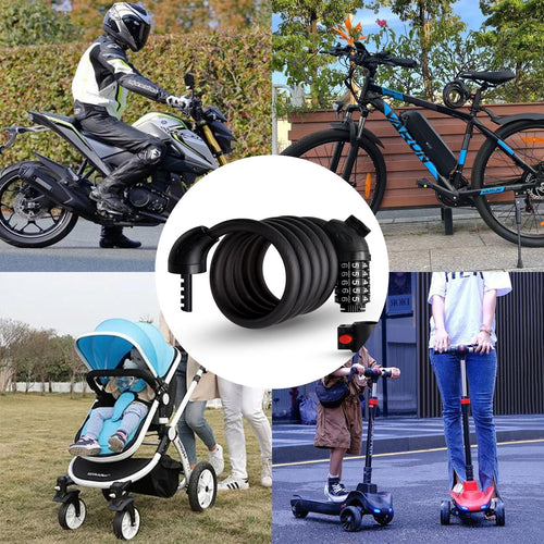 5-Digit Combination Password Steel Cable Bicycle Lock