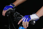 1 Pair Cycling Half Finger Bike Gloves With Anti Slip Pad For Unisex - Blue & XL