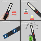Rechargeable LED Work Light, Dual Color Combo Light 2 in 1 Inspection Light and 3W COB LED Torch Lam