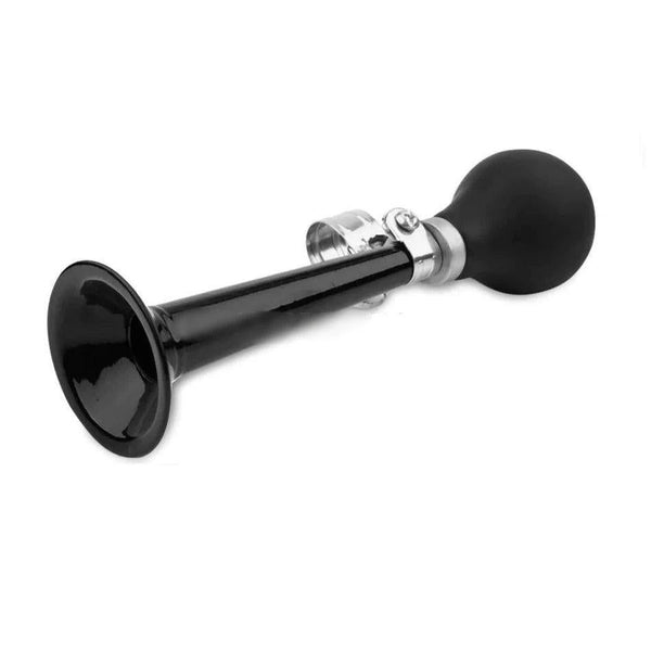 9inch Bicycle Air Horn Hooter Non-Electronic Retro Bike Bell Alarm Bugle Silicone - Black