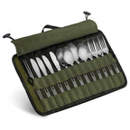 Outdoor Camping Cutlery Storage Bag Portable Roll Up Pouch Bag Cutlery St