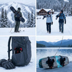 2-Pack Premium Ski and Pole Carrier Straps Adjustable and Cushioned Skiing Shoulder Straps with Hook Fasteners for Adults, Durable Nylon Ski and Snowboard Protection with Comfort Cushions