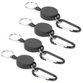 4pcs Telescopic Keychain Anti Theft Creative Retractable Key Ring Nylon Rope