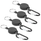 4pcs Telescopic Keychain Anti Theft Creative Retractable Key Ring Nylon Rope