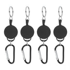 4pcs Telescopic Keychain Anti Theft Creative Retractable Key Ring Nylon Rope