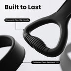 Black Resistance Band with Handles, Upgraded Silicone Exercise Bands for Shoulder Stretching, Yoga, Pilates, Arm, Back, Leg Workouts at Gym or Home, Compact, Stylish Design for Men and Women