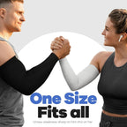 2 Pairs Arm Sleeves - UV Sun Protection Compression Sleeves for Men & Women,Travel, Outdoor, Sports Non-Slip Cooling Arm Covers(Black White)