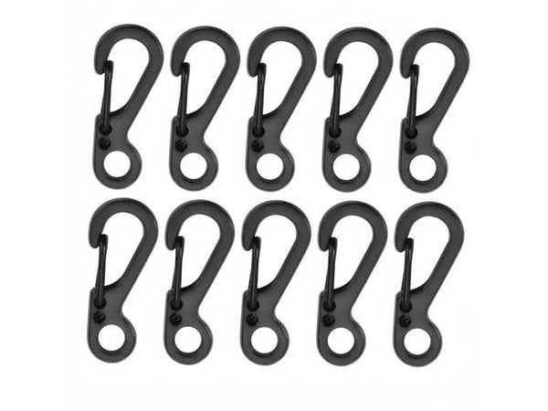 10Pcs Mini Carabiner Metal Snap Hooks Paracord Clips