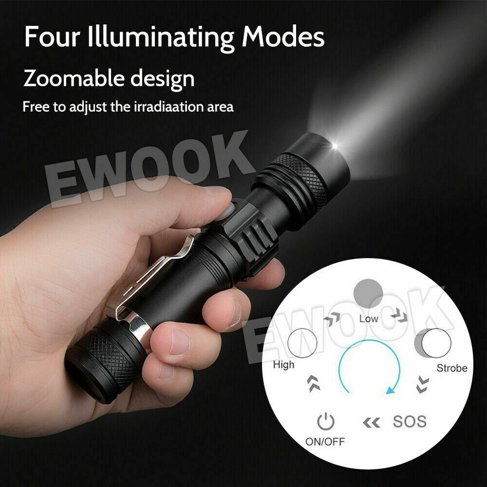 2X 60000lm LED Flashlight Torch For Bike Mount USB Rechargeable T6 XM-L AU