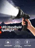 LED Handheld Spotlight Rechargeable Camping Hunting Flashlight Torch Spot Light