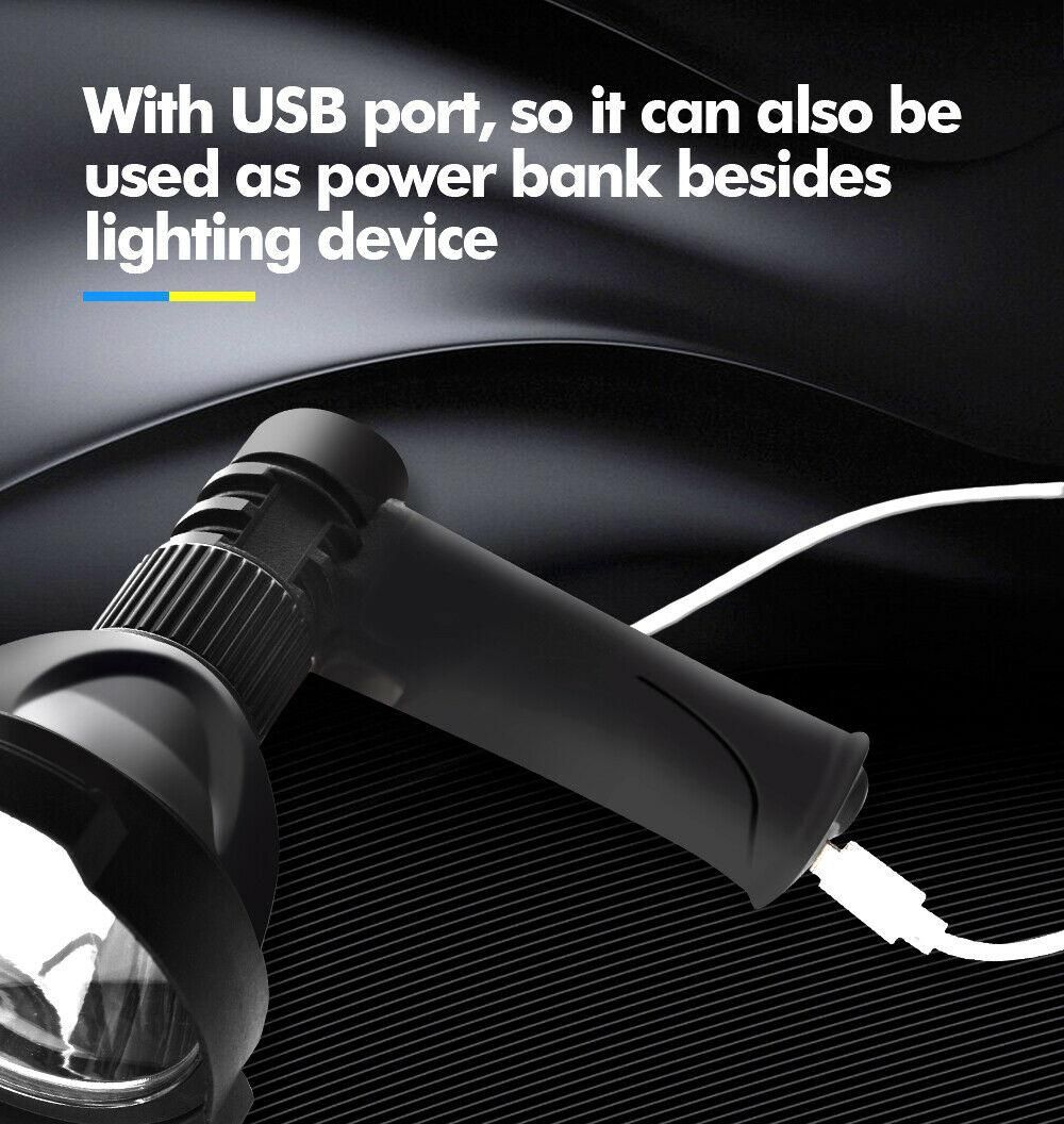 LED Handheld Spotlight Rechargeable Camping Hunting Flashlight Torch Spot Light